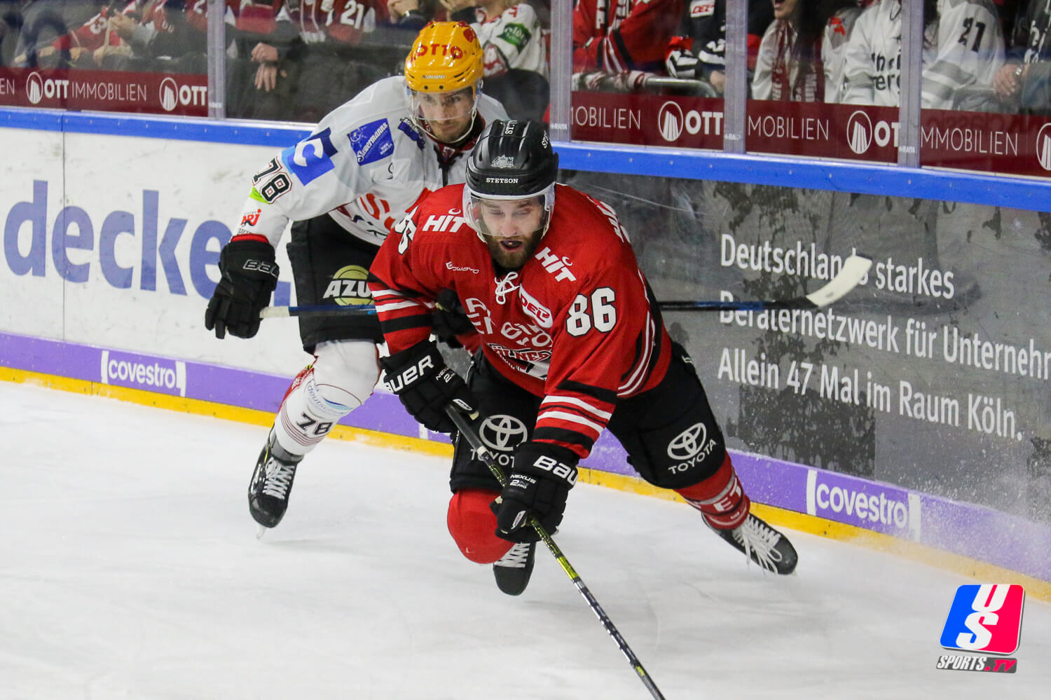 Hannibal Weitzmann (Kölner Haie) im Tor. Foto: Jenny Musall