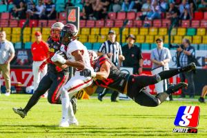 Berlin Thunder vs Rhein Fire, American Football, Deutschland, Saison 2024 , 23.06.2024, Foto: Thomas Sobotzki