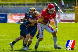 Potsdam Royals vs Dresden Monarchs, American Football, Deutschland, Saison 2024 , 29.06.2024, Foto: Thomas Sobotzki